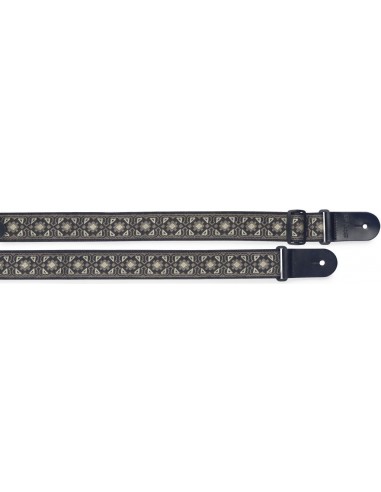 Woven nylon guitar strap with flower...