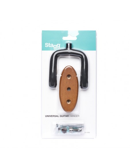 Wall-mounted guitar holder with oval wooden base