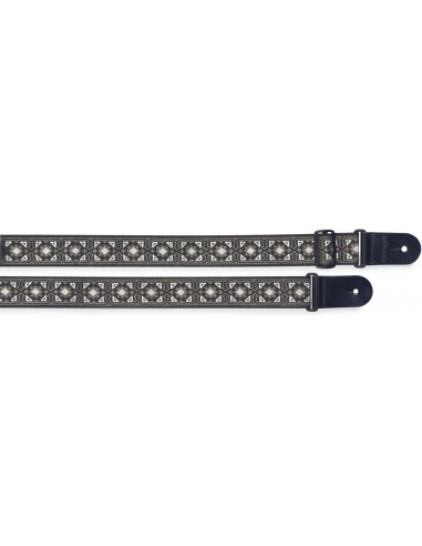 Woven nylon guitar strap with flower...