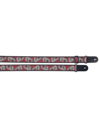 Woven nylon guitar strap with "Clown...