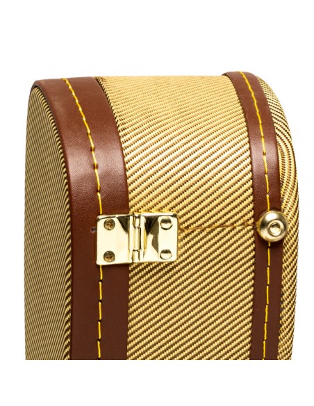 Vintage-style series gold tweed deluxe hardshell case for concert ukulele