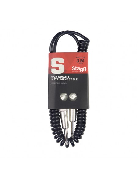 Instrument cable, jack/jack (m/m), 3 m (10"), coiled, S-series