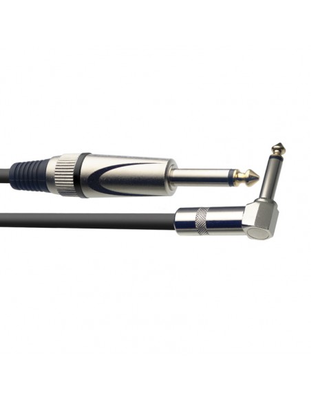 Instrument cable, jack/jack (m/m, straight/L-shaped), 6 m (20"), heavy-duty connectors, S-series