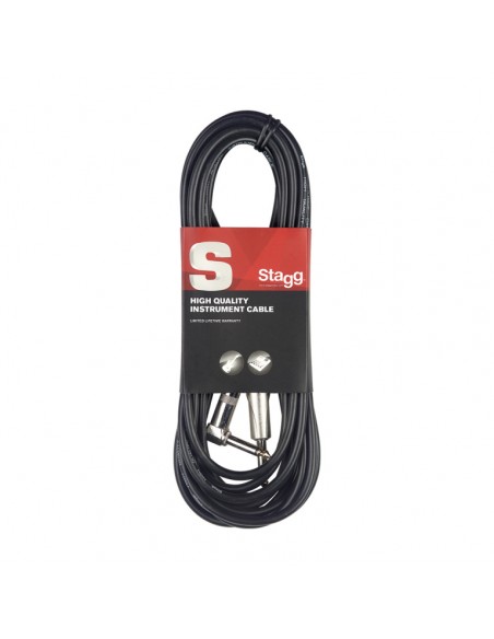 Instrument cable, jack/jack (m/m, straight/L-shaped), 10 m (33"), heavy-duty connectors, S-series