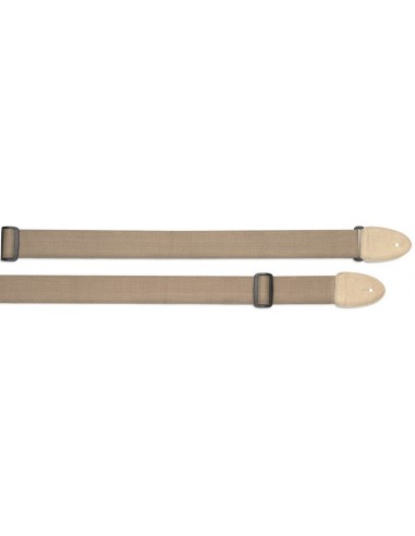 Cotton guitar strap with leather ends