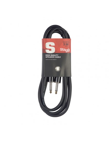 Speaker cable, jack/jack, 3 m (10")