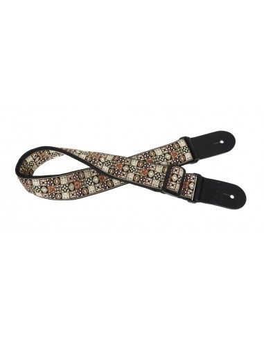 Woven nylon guitar strap with yellow...