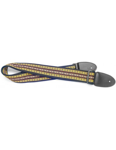 Woven nylon guitar strap with brown...