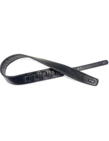 Black padded leatherette guitar strap