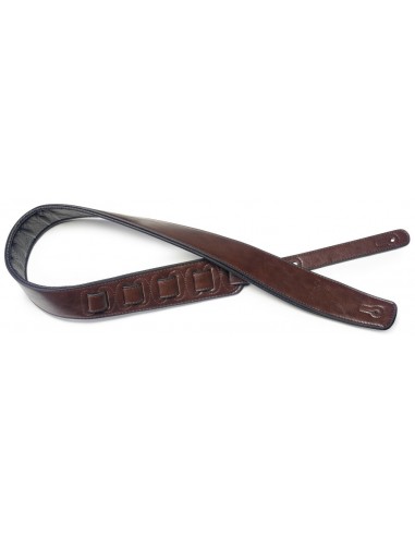 Brown padded leatherette guitar strap
