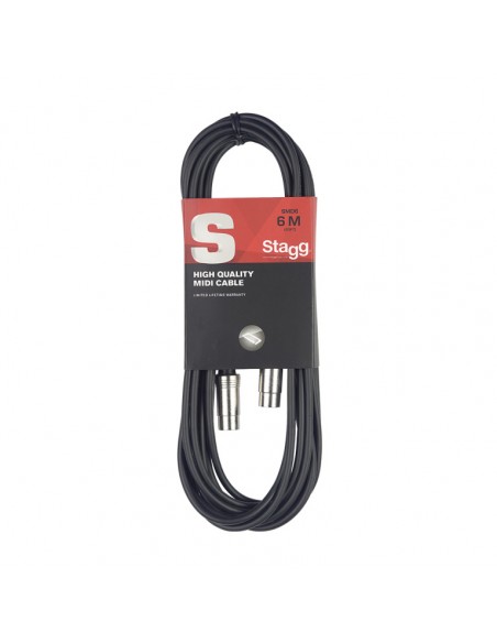 MIDI cable, DIN/DIN (m/m), 6 m (20'), metal connectors