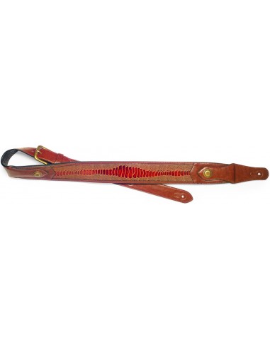 Brown padded leatherette guitar strap...