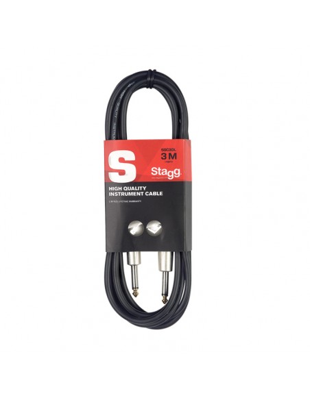 Instrument cable, jack/jack (m/m), 3 m (10"), heavy-duty connectors, S-series