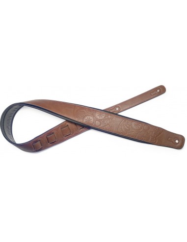 Brown padded leatherette guitar strap...
