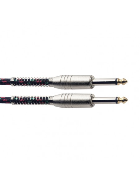 Instrument cable, jack/jack (m/m), 6 m (20"), black, vintage tweed style, S-series