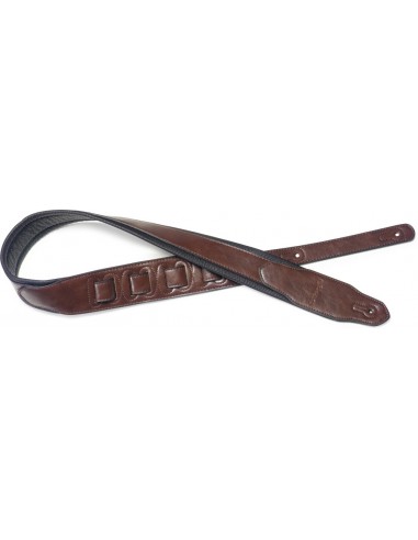 Brown padded leatherette guitar strap...