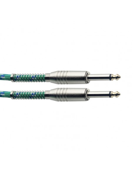 Instrument cable, jack/jack (m/m), 6 m (20"), green, vintage tweed style, S-series