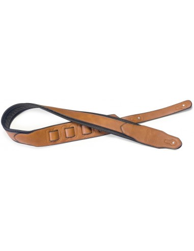 Honey-coloured padded leatherette...