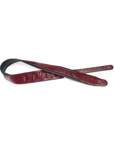 Red padded leatherette guitar strap...