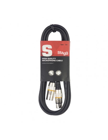 Microphone cable, XLR/XLR (m/f), 1 m (3'), yellow ring