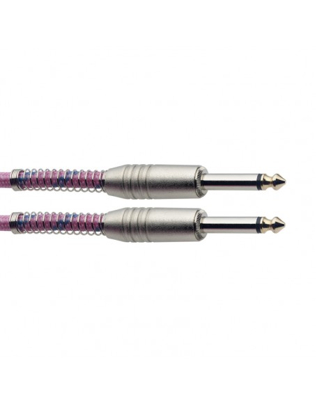 Instrument cable, jack/jack (m/m), 6 m (20"), pink, vintage tweed style, S-series
