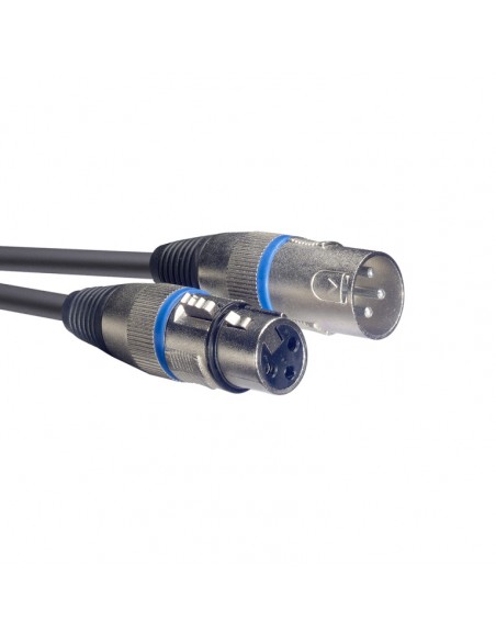 Microphone cable, XLR/XLR (m/f), 3 m (10'), blue ring