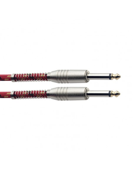 Instrument cable, jack/jack (m/m), 6 m (20"), red, vintage tweed style, S-series