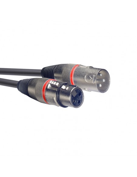 Microphone cable, XLR/XLR (m/f), 6 m (20'), red ring