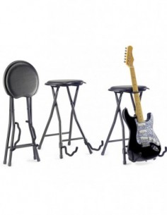 Foldable round stool with...