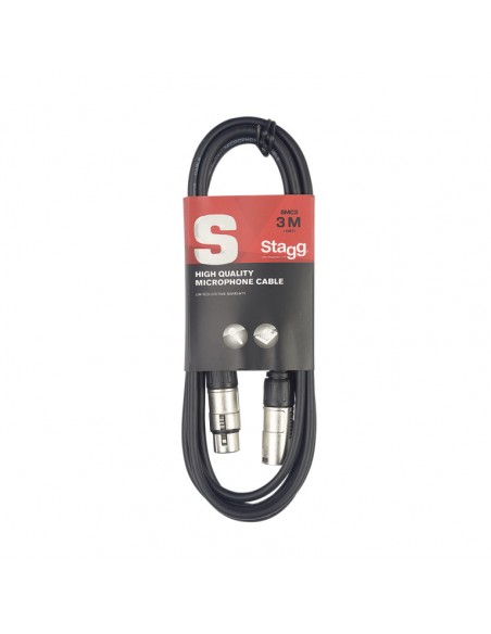 Microphone cable, XLR/XLR (m/f), 3 m (10')