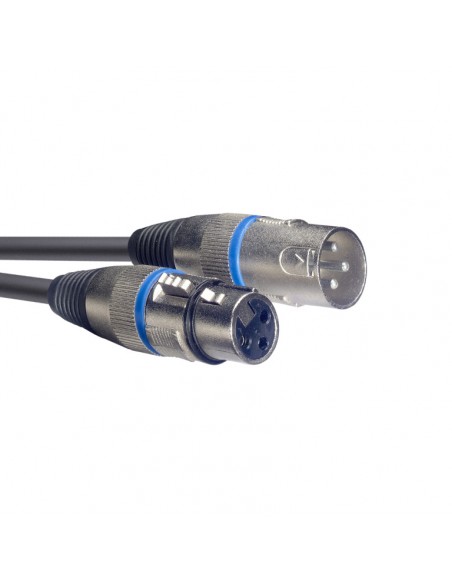 Microphone cable, XLR/XLR (m/f), 10 m (33'), blue ring