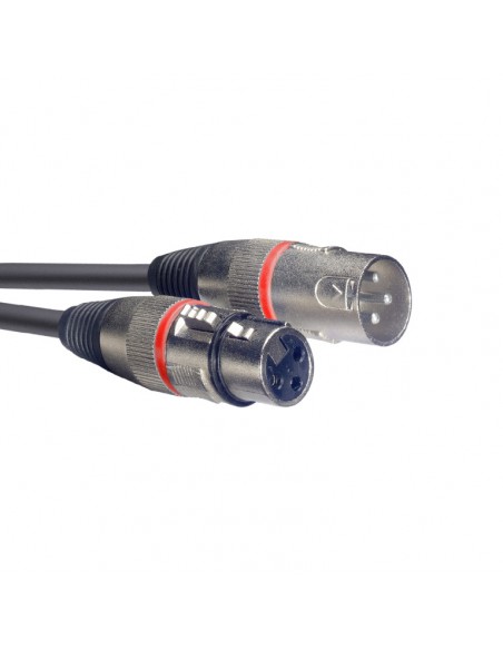 Microphone cable, XLR/XLR (m/f), 10 m (33'), red ring