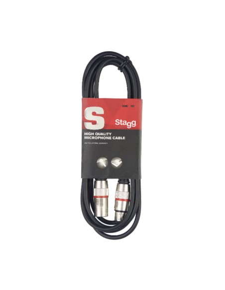 Microphone cable, XLR/XLR (m/f), 10 m (33'), red ring
