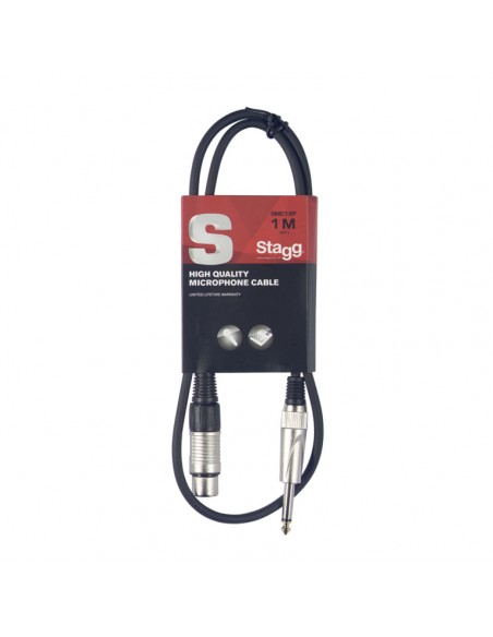 Microphone cable, XLR/jack (f/m), 1 m (3')