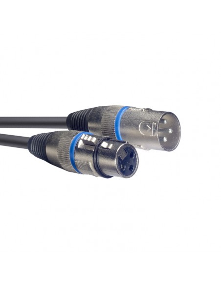 Microphone cable, XLR/XLR (m/f), 1 m (3'), blue ring