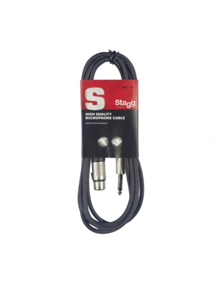 Microphone cable, XLR/jack (f/m), 10 m (33')