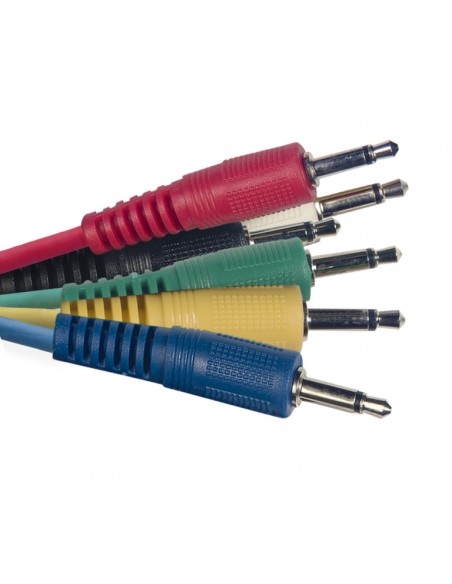 Mono patch cable, 6 x jack/jack (m/m), 30 cm (1'), moulded plastic