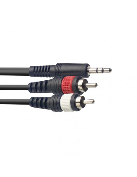 Y cable, mini jack/RCA (m/m), 1 m (3')