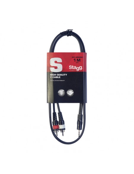 Y cable, mini jack/RCA (m/m), 1 m (3')