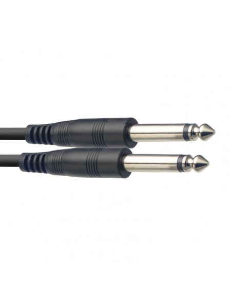 Mono patch cable, jack/jack (m/m), 90 cm (3'), metal