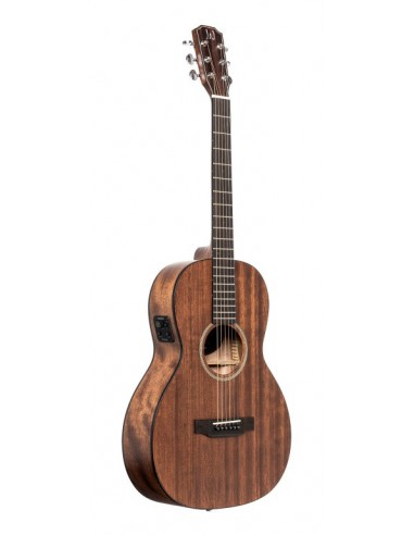 Acoustic-electric parlor guitar with...