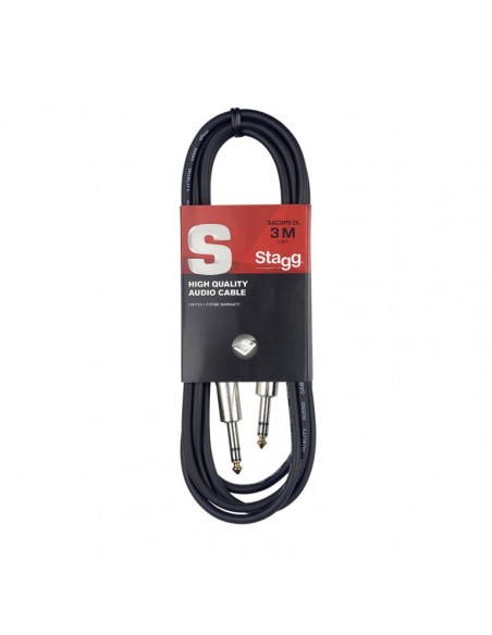 Audio cable, jack/jack (m/m), 3 m (10')