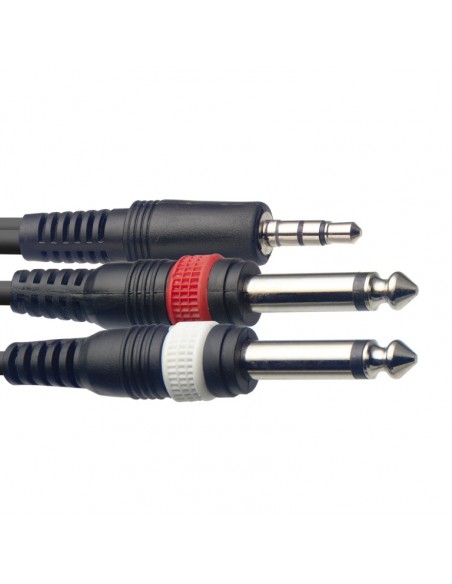Y cable, mini jack/jack (1m/2m), 3 m (10')
