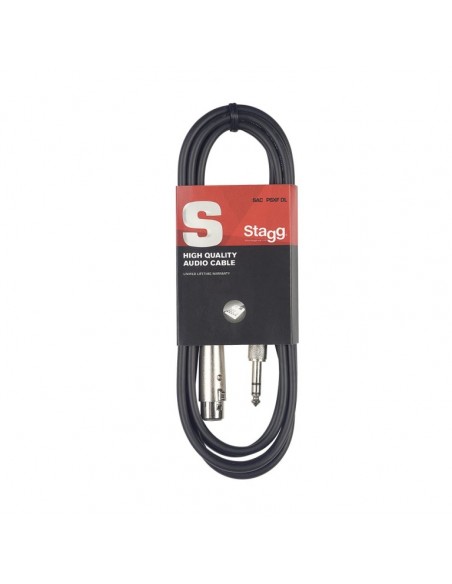 Audio cable, XLR/jack (f/m), 6 m (20')