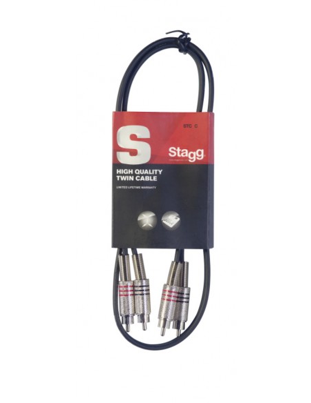 Twin cable, RCA/RCA (m/m), 60 cm (2')