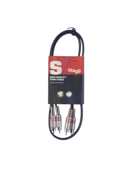 Twin cable, RCA/RCA (m/m), 2 (6')