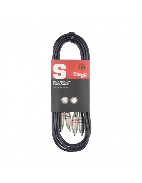 Twin cable, RCA/RCA (m/m), 3 (10')