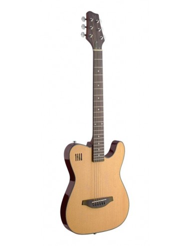 Electric solid body folk guitar with...
