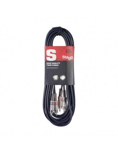 Twin cable, RCA/RCA (m/m), 6 (20')