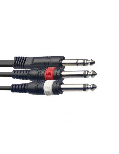 Y cable, jack/jack (m/m), 3 m (10')